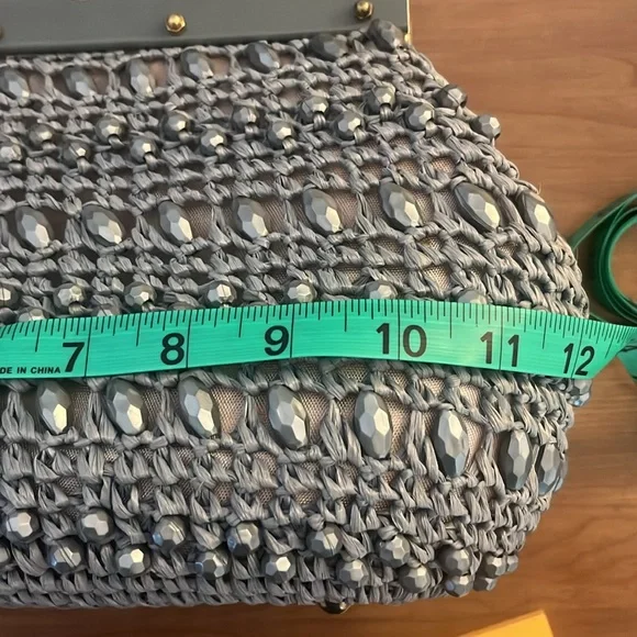 Vintage Dena of Dallas-made in Italy gray beaded handbag - Picture 10 of 11